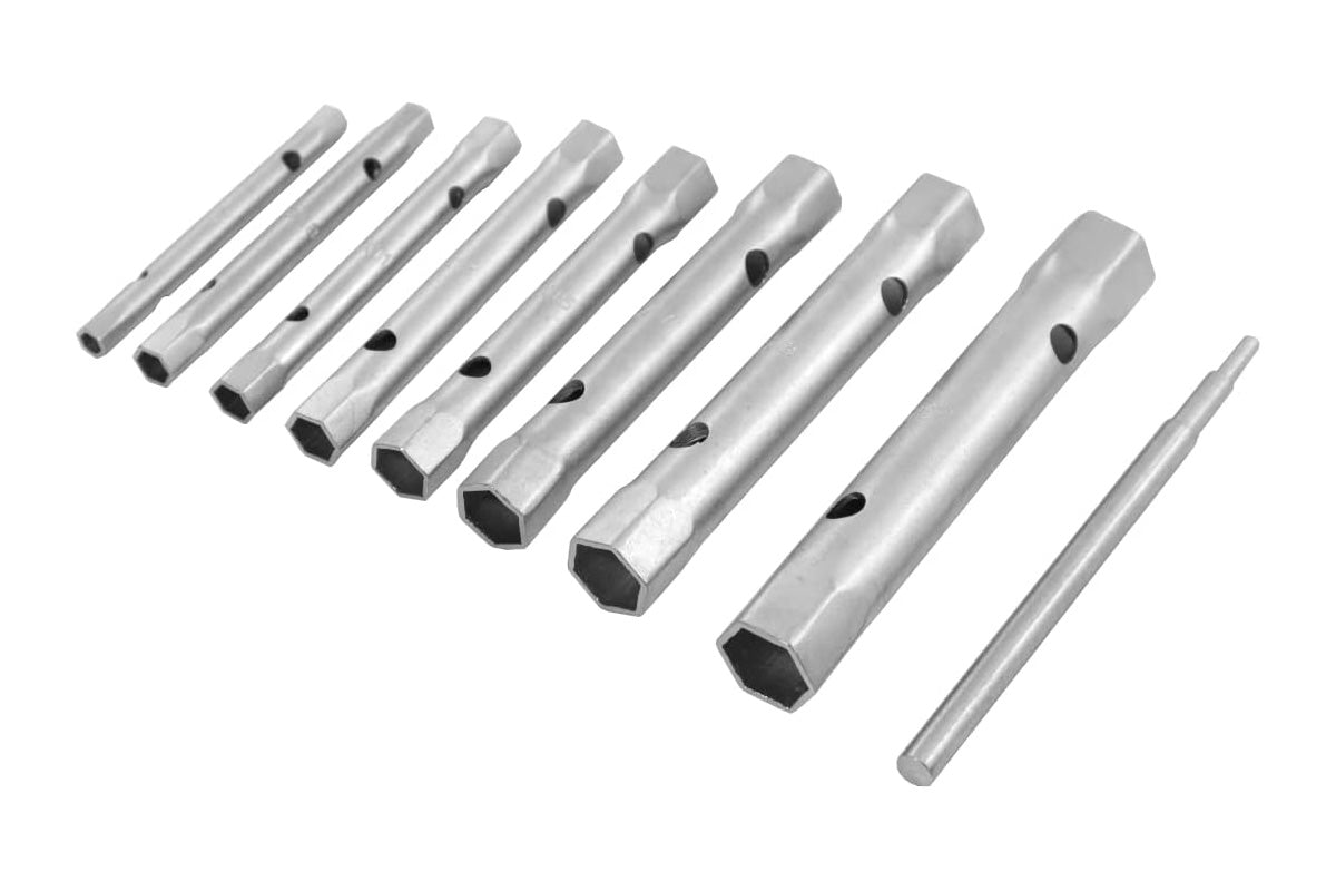 8pc Tubular Box Spanner Back Nut Tap Wrench Set Monobloc 6-22mm with Torque Bar