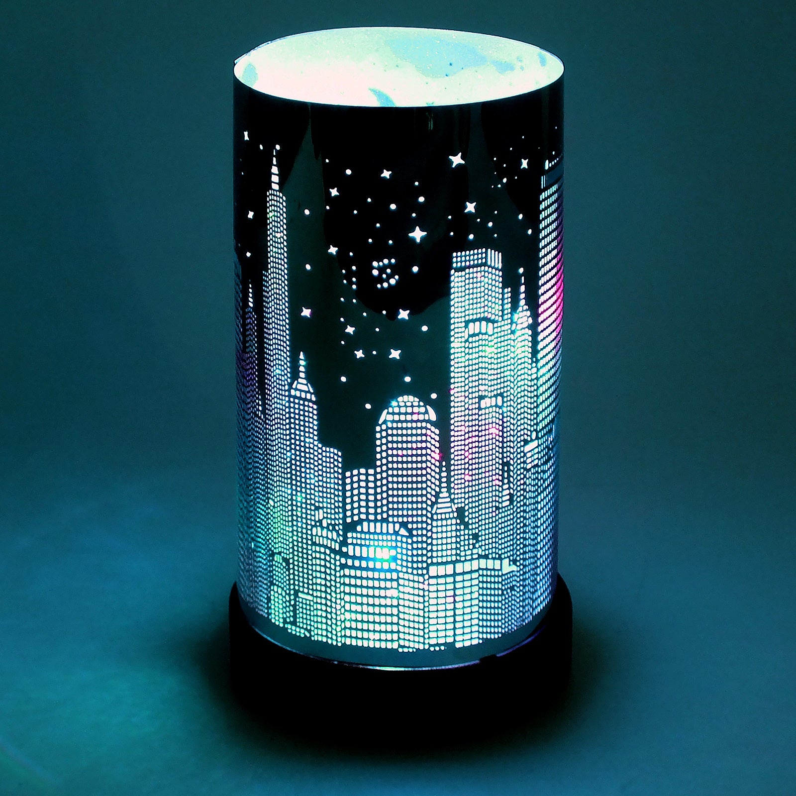 Christmas City Light Lamp Colour Changing LED Round Metal Shade