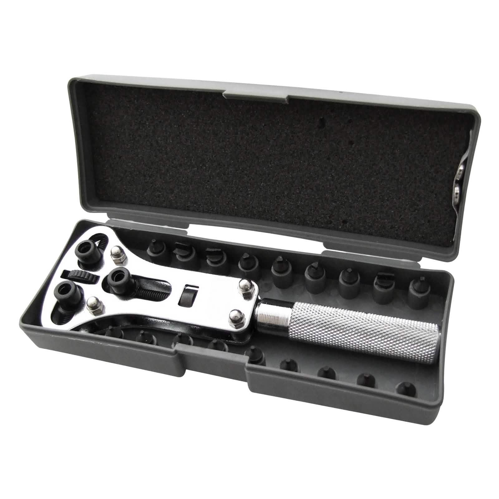 Watch Case Opener and 3pc Eye Loupe Set | Screw Back Cover Opening Wrench Tool | Battery Changing and Repair