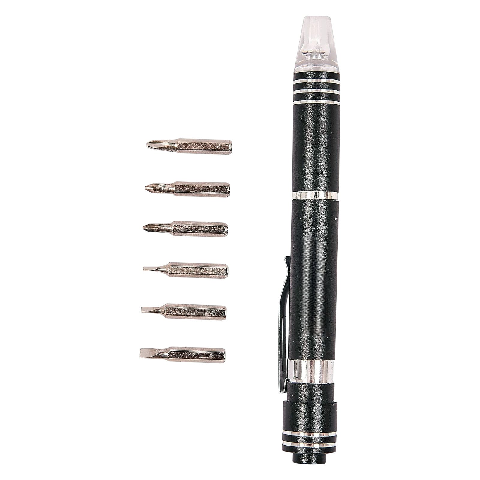 6-in-1 Aluminium Precision Screwdriver with LED Light | Include Phillips and Slotted Driver Bits