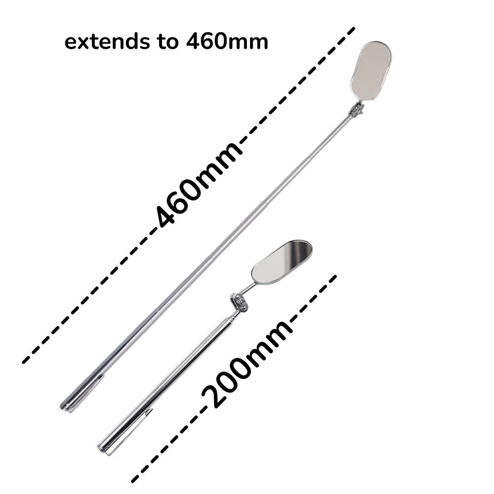 Telescopic Extending Inspection Mirror Oval Mechanics Tool