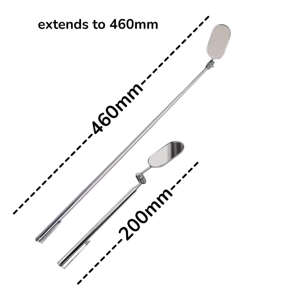 Telescopic Extending Inspection Mirror Oval Mechanics Tool