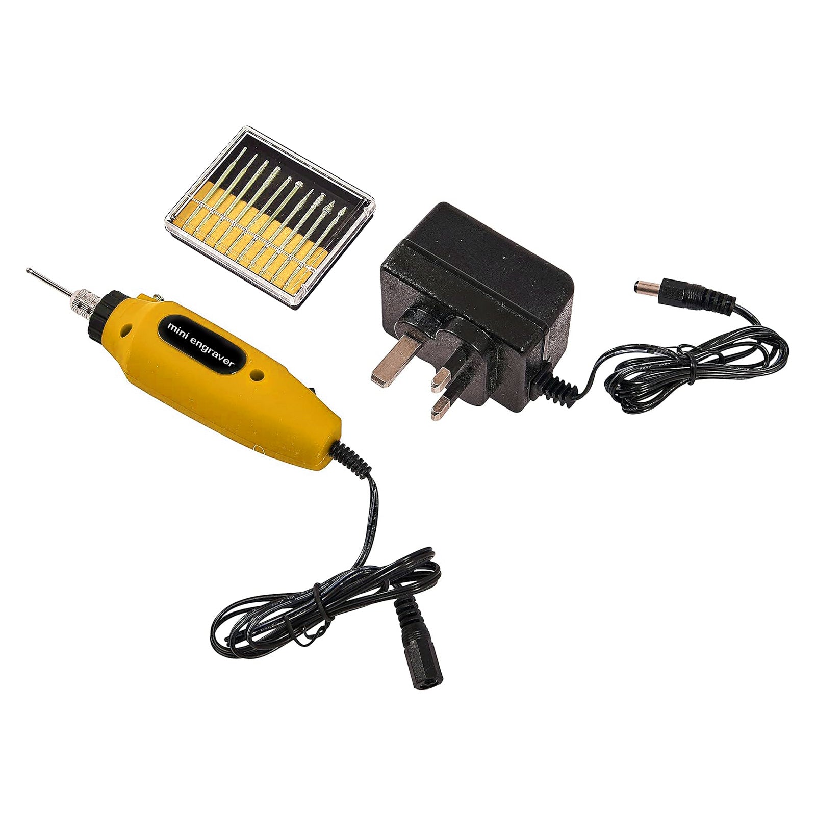 Engraving Kit Mini Engraver Tool & 10 Bits Glass Ceramic Metal Security Etching