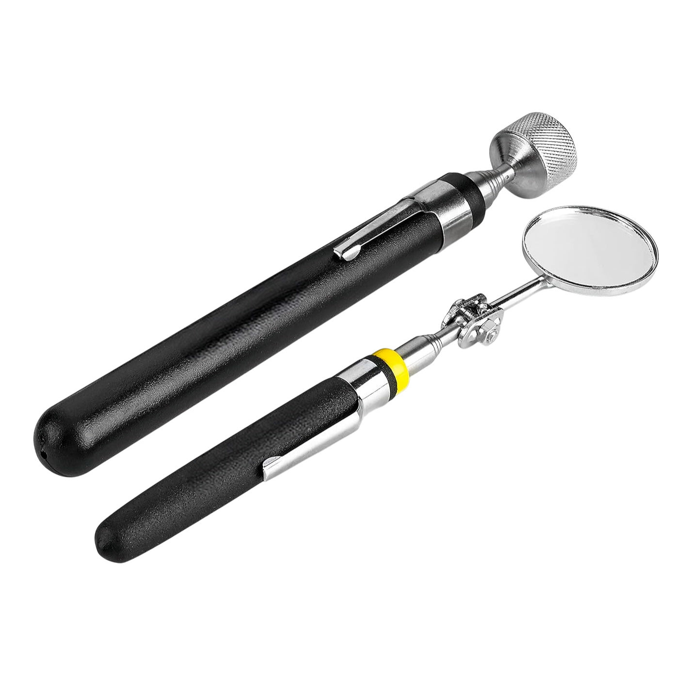 Telescopic Magnetic Pick Up Tool & Long Reach Extendable Inspection Mirror 2pc Set