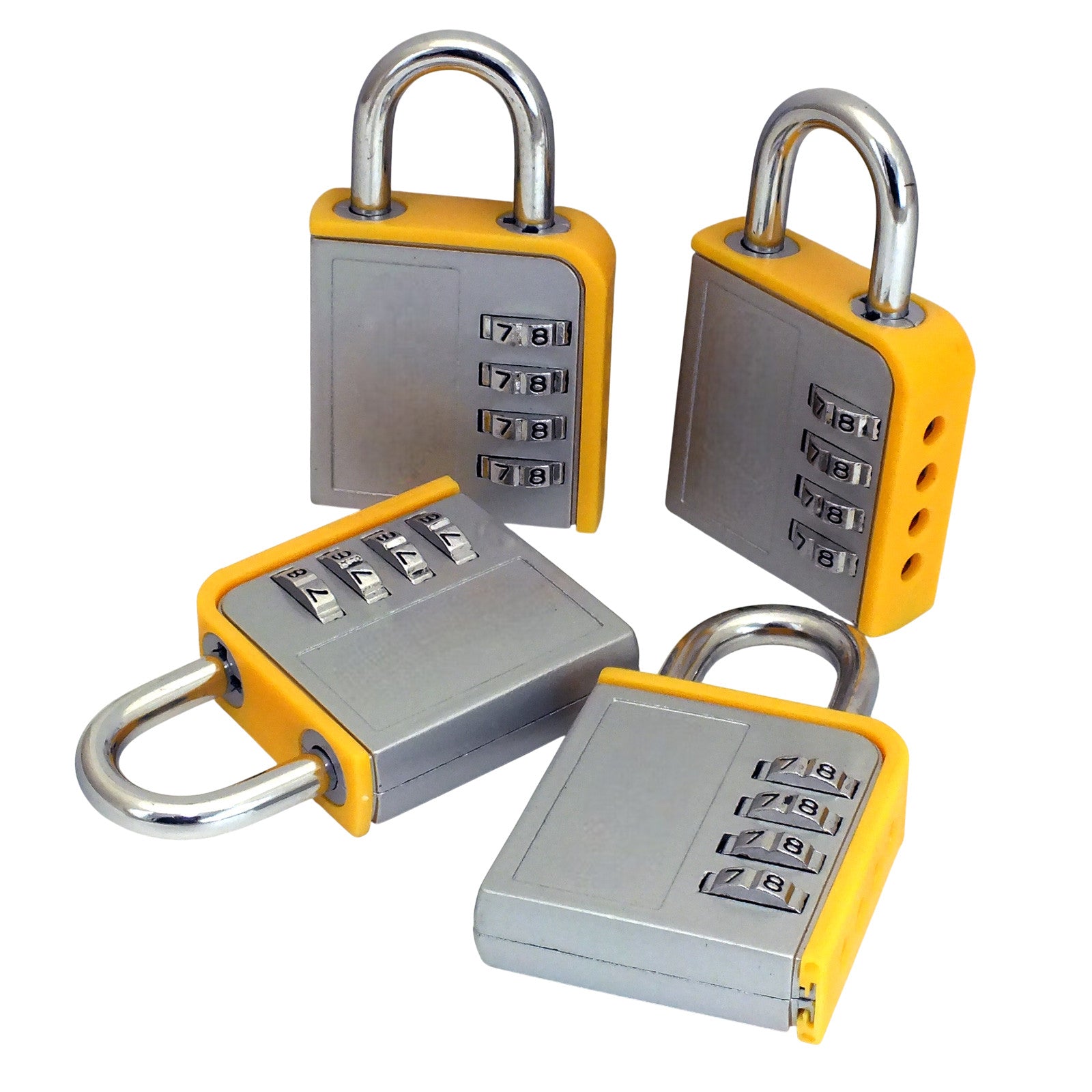 Combination PadlockLock Steel Shackle Gym Locker Toolbox 4pc - 5 Year Warranty