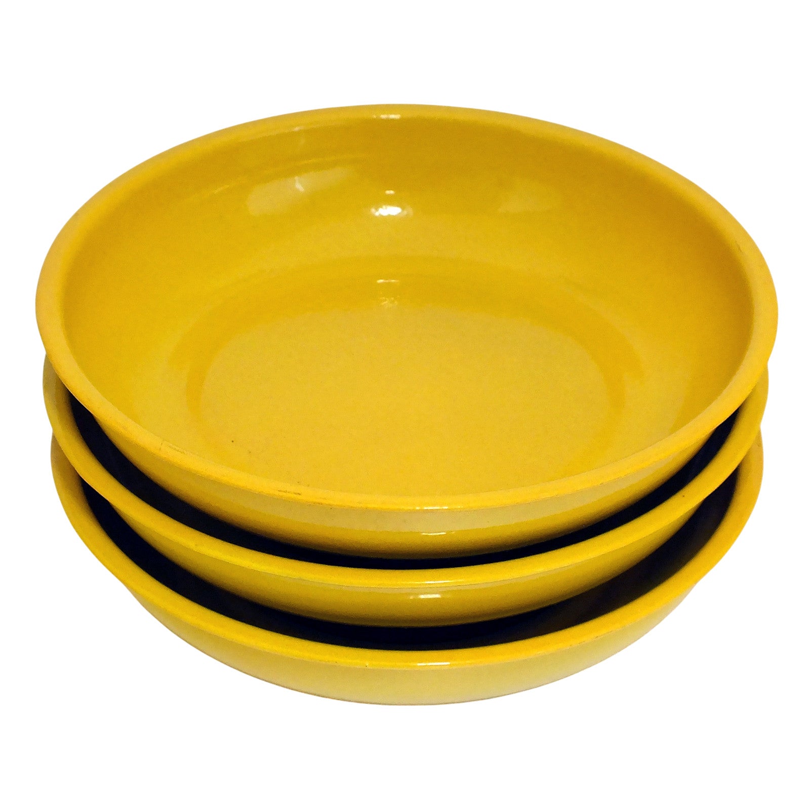 3pc Magnetic Parts Tray Set Hi-Viz Yellow 100mm 4" Round Dish | Ideal for Nuts, Bolts, Screws, Small Parts