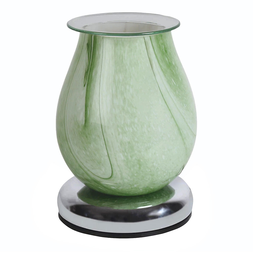 Electric Scented Wax Melt Tart Warmer Green Swirl Aroma Diffuser Touch Control Lamp