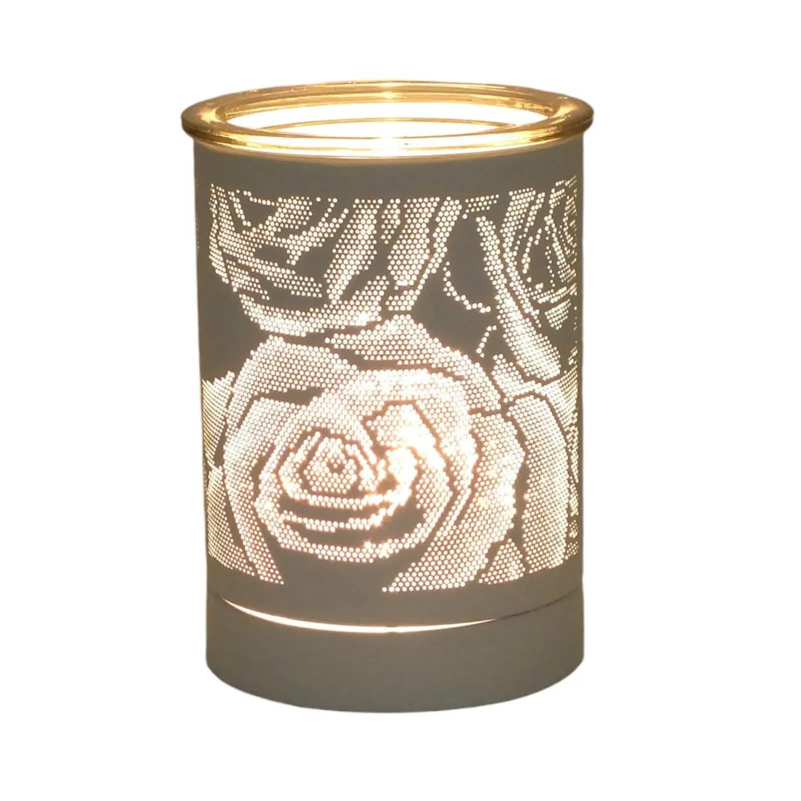 Astin Of London Oil Burner White Rose Aroma Diffuser Elegant Scented Oil Burner for Wax Melts