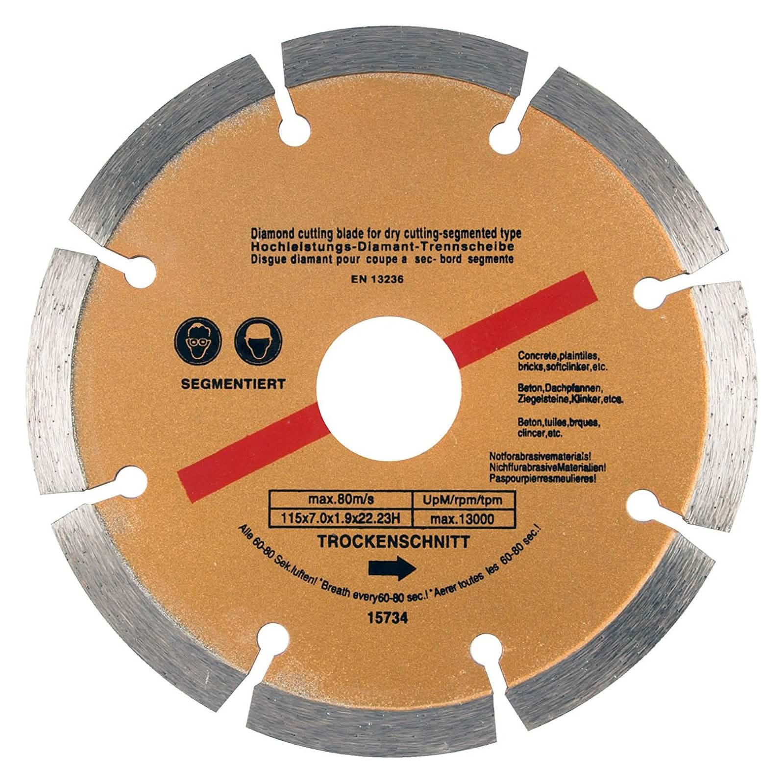 Pack of 3 x 115mm 4.5" Angle Grinder Blades Diamond Discs Masonry Stone Cutting