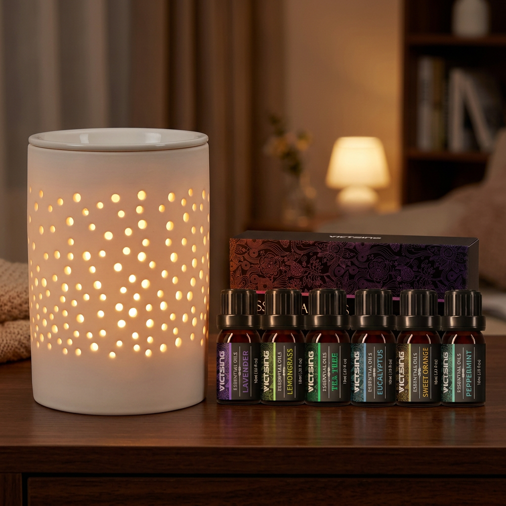 Y58J electric warmer with VTHM179BA six-bottle essential oil set