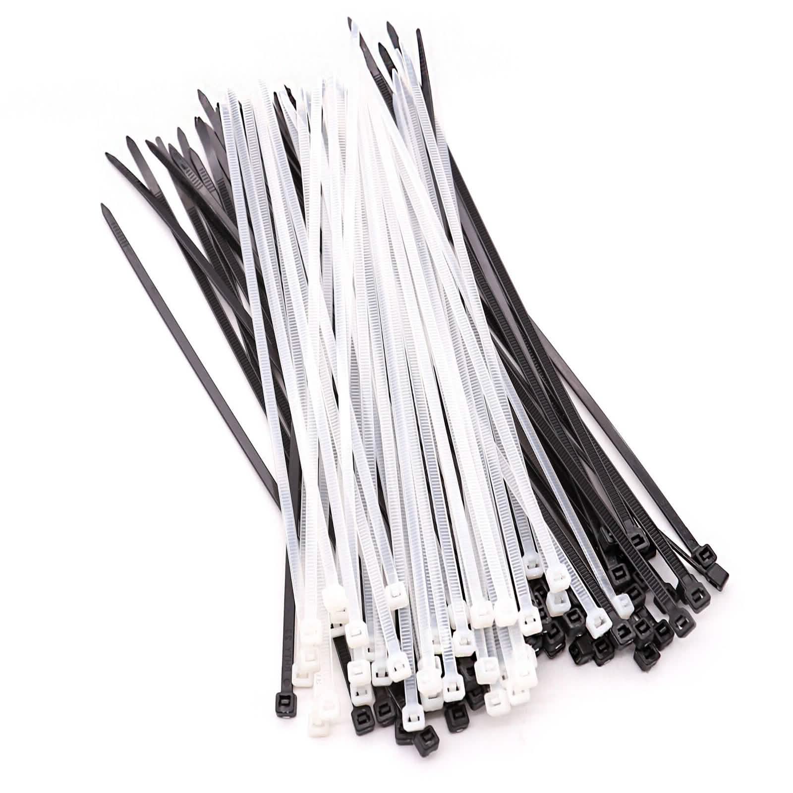 Pack of 150 Cable Ties Self-Locking Plastic Nylon Zip Ties | 2.5mm x 150mm | Black or White