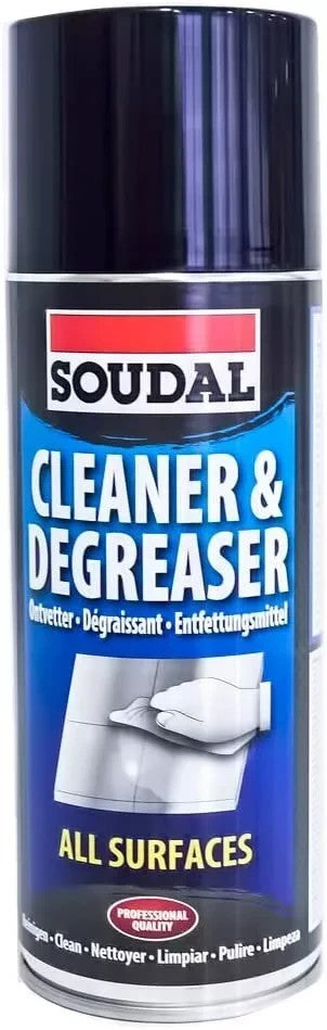 Soudal Cleaner Degreaser Aerosol Spray Grease Stain Remover Pro Quality 400ml