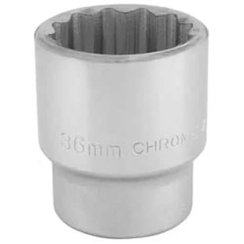 Draper Draper 12 Point Socket, 3/4" Sq. Dr., 36Mm Dr-16701