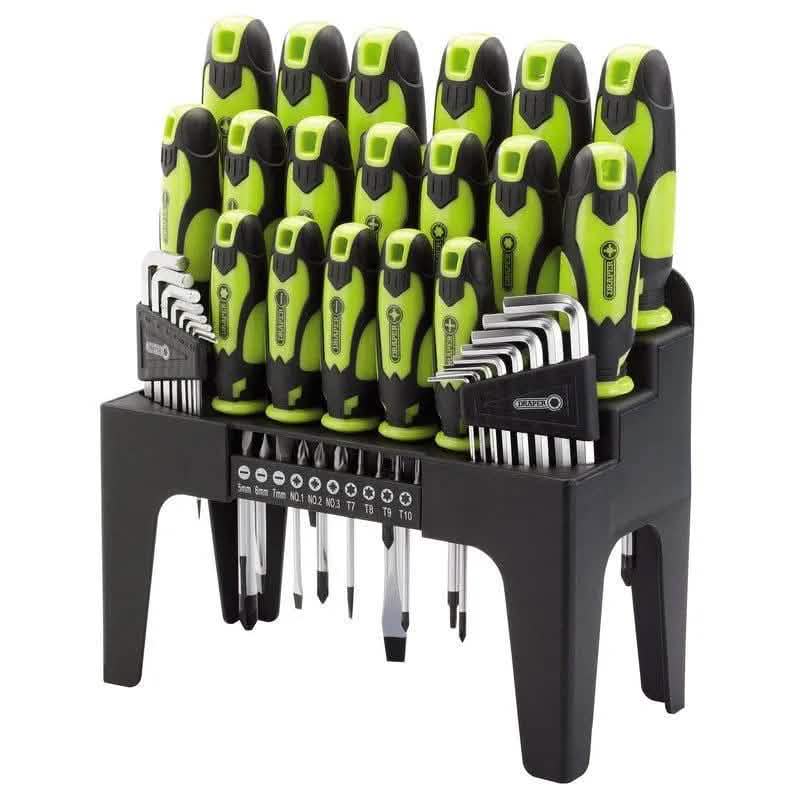 Draper DRAPER 44PC SCREWDRIVER HEX ALLEN KEY & BIT SET + STORAGE STAND PLAIN CROSS POZI
