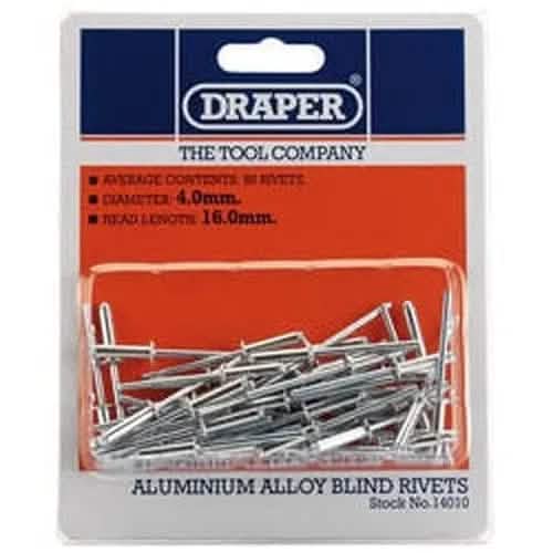 Draper Draper Blind Rivets, 4 X 15.8Mm (50 Piece) Dr-14010
