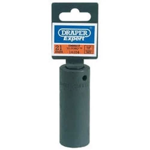 Draper Draper Deep Impact Socket, 1/2" Sq. Dr., 21Mm Dr-14104