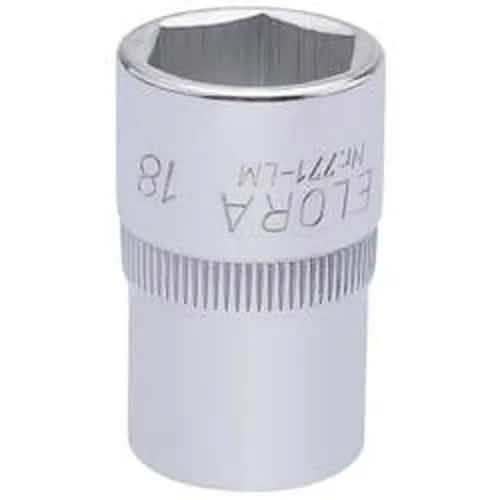 Draper Elora Elora Hexagon Socket, 1/2" Sq. Dr., 18Mm Dr-15307