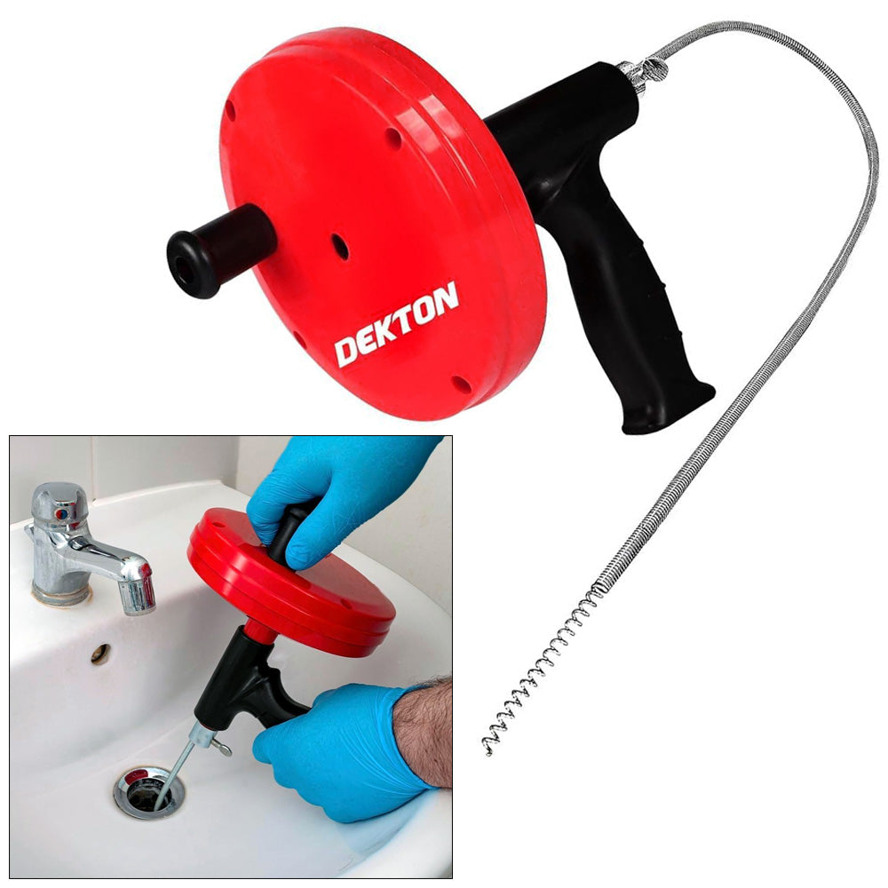 6m Extendable Sink & Drain Unblocker Clears Bath Waste Pipe Blockages Hair Clog Removing Tool