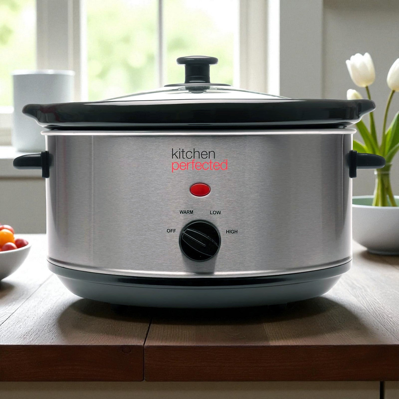 200W Electric Slow Cooker 3.5L Capacity Stainless Steel | 3 Heat Settings | 3 Year Warranty