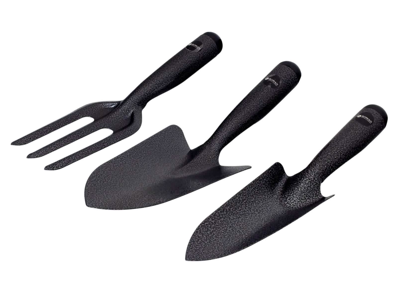 3pc Garden Hand Tool Set Trowels Fork Heavy Duty Carbon Steel Gardening Weeding