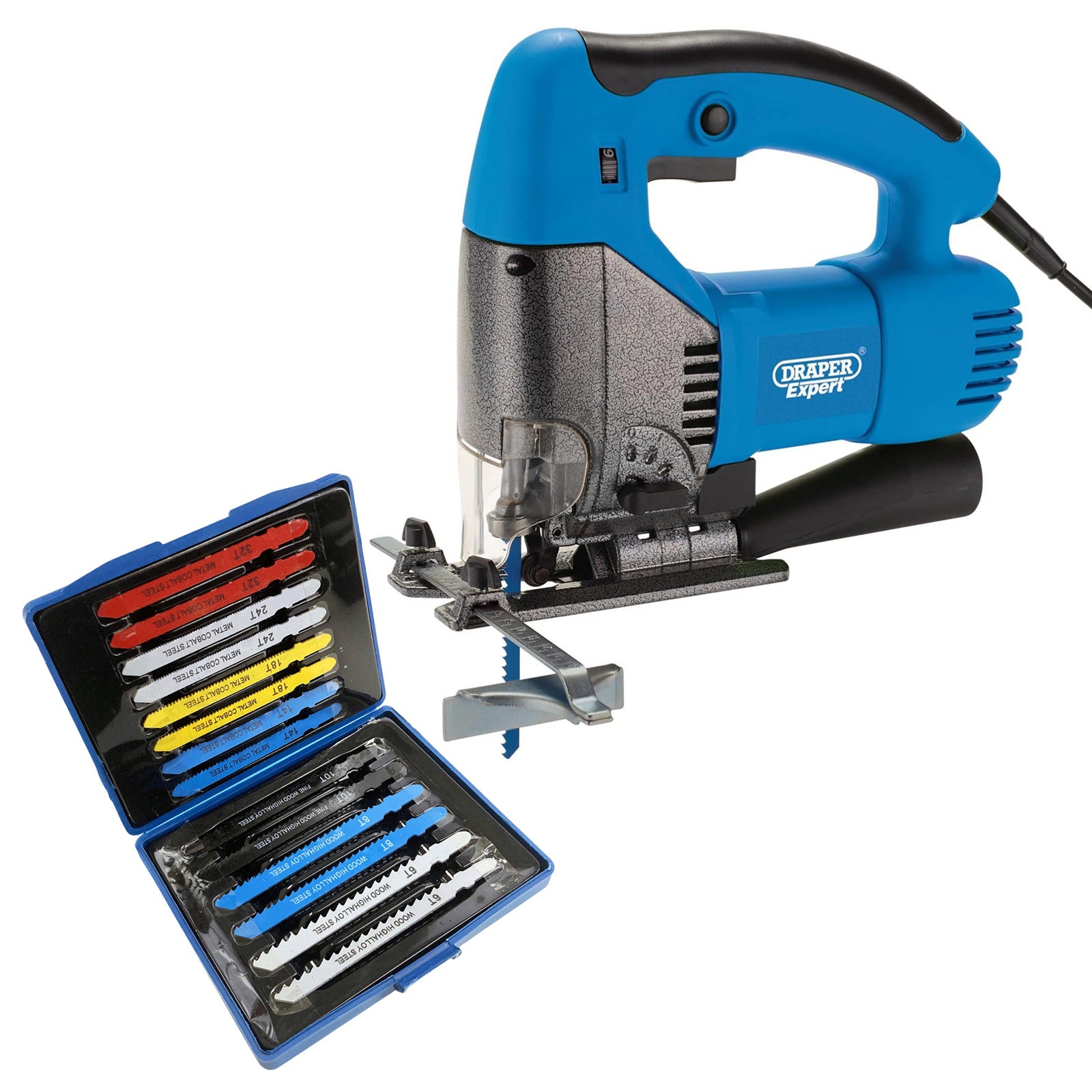 Draper 70012 Electric Orbital Jigsaw with 15 Blades | 600W Variable Speed Pendulum Action