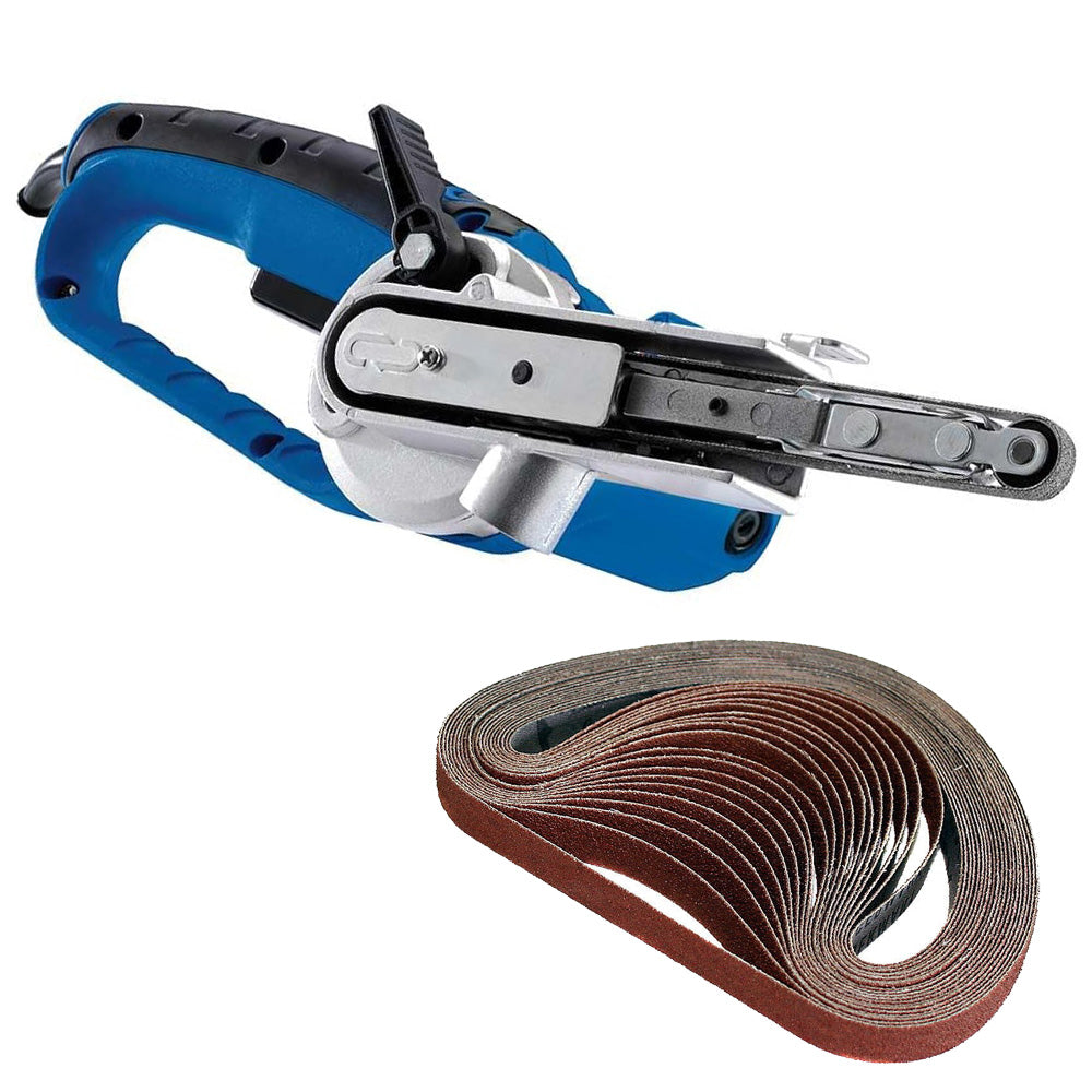 400W Mini Belt Sander Power Belt Finger File plus 22pc Assorted Grit 13mm Sanding Belts