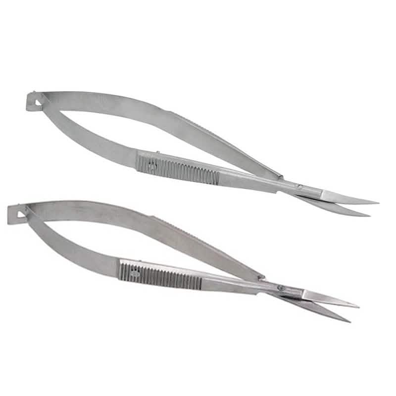 2pc Micro Scissors Stainless Steel Spring Action Straight & Curved Fine Point | For precision cutting (Copy)