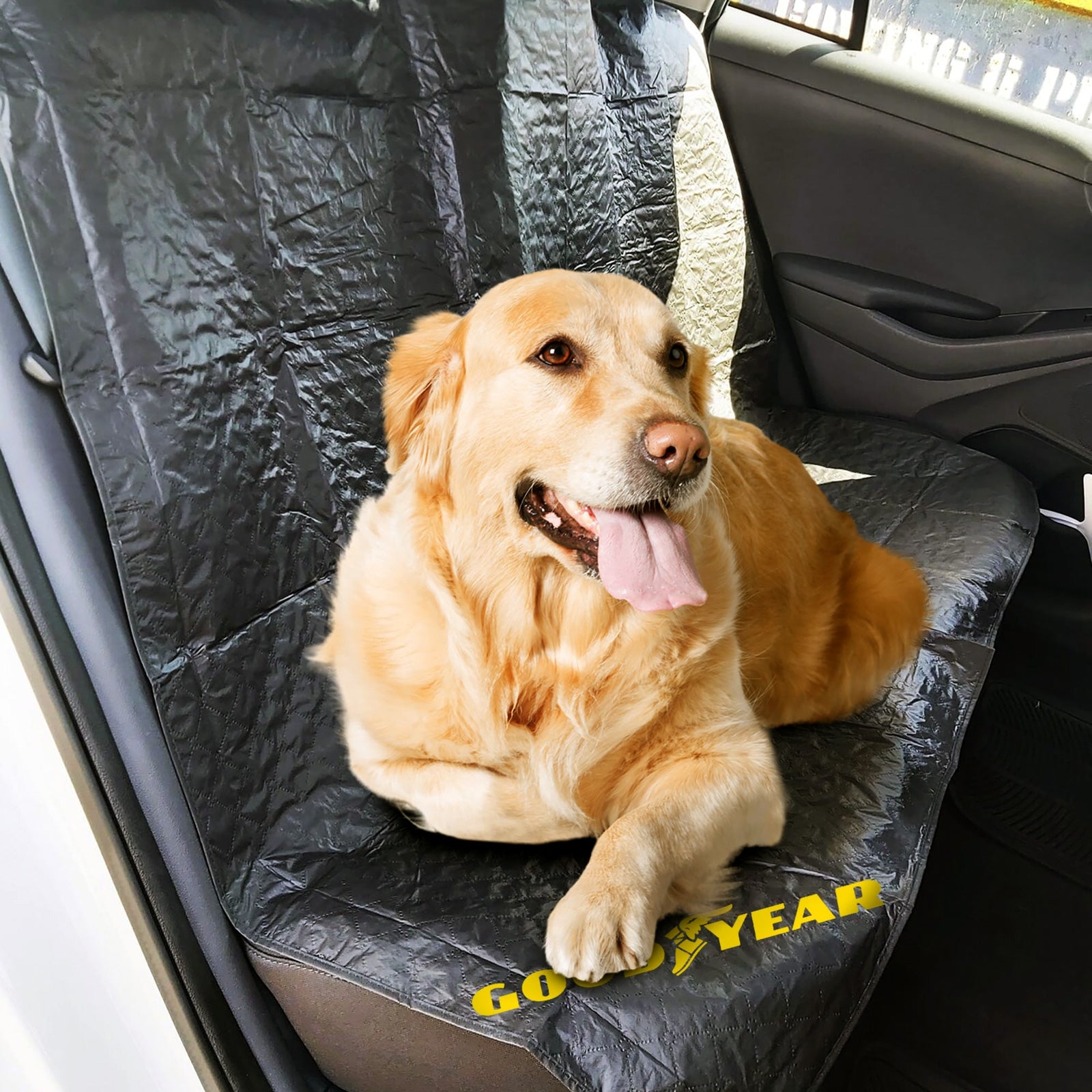 Goodyear Car Rear Seat Protector & Boot Liner 2-in-1 Water Resistant Cover Bootliner Mat