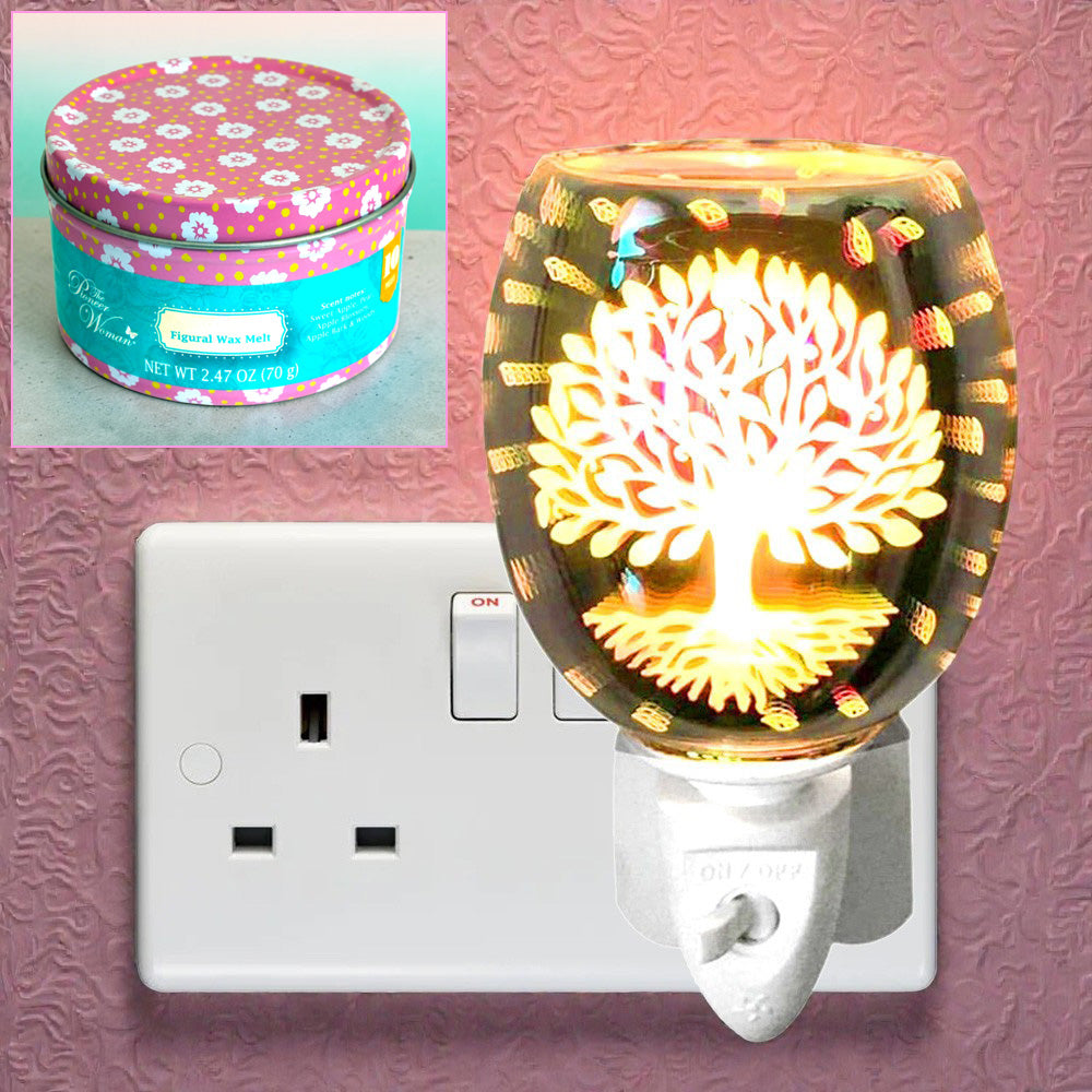 Tree of Life Oil Burner and Wax Warmer with 10pc Scented Melts | Electric Plug-in Aroma Diffuser