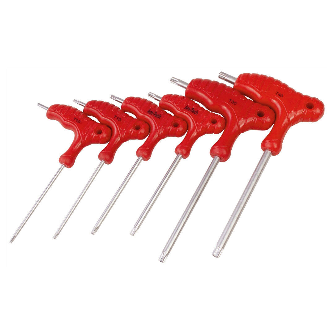 Amtech 6pc T-Handle Torx Key Wrenches Set | T10-T40 Chrome Vanadium Steel