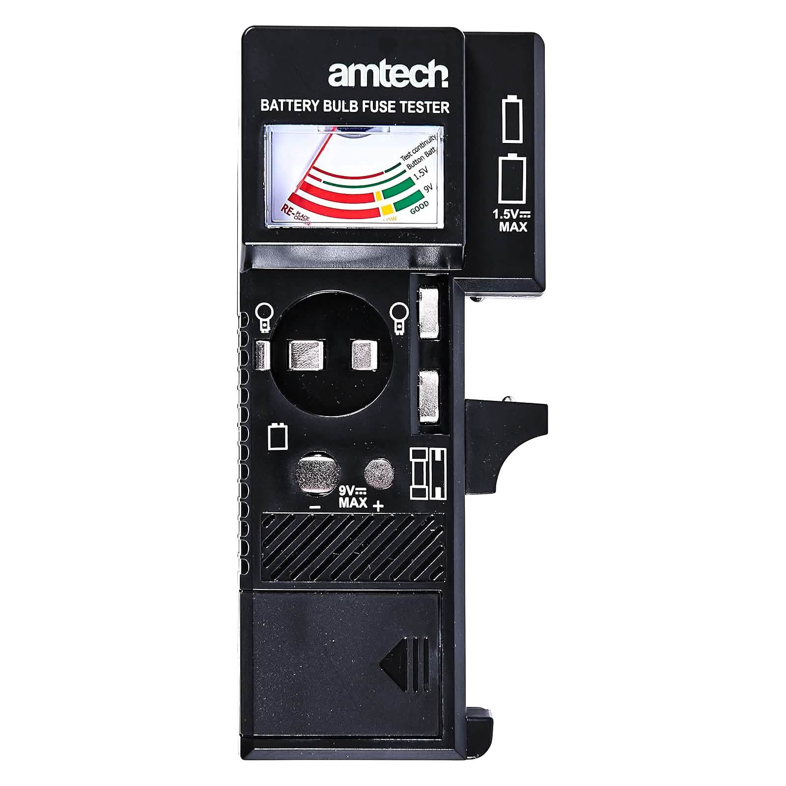 Amtech Battery Bulb and Fuse Tester | 3-in-1 Multi Function Analogue Voltage Checker