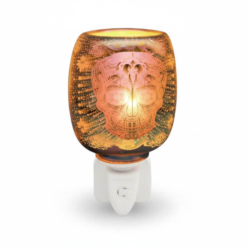 Electric 3D Skull Oil Burner and Scented Wax Warmer Plug-in Aroma Fragrance Diffuser