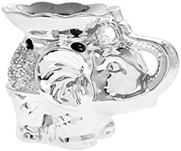 Silver Sparkle Elephant Tea Light Wax Melt Warmer Oil Burner