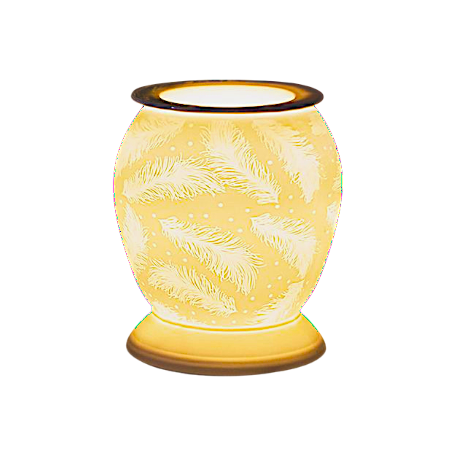 Wax Melt Oil Burner Feather Design Fragrance Aroma Warmer Ceramic Electric Light