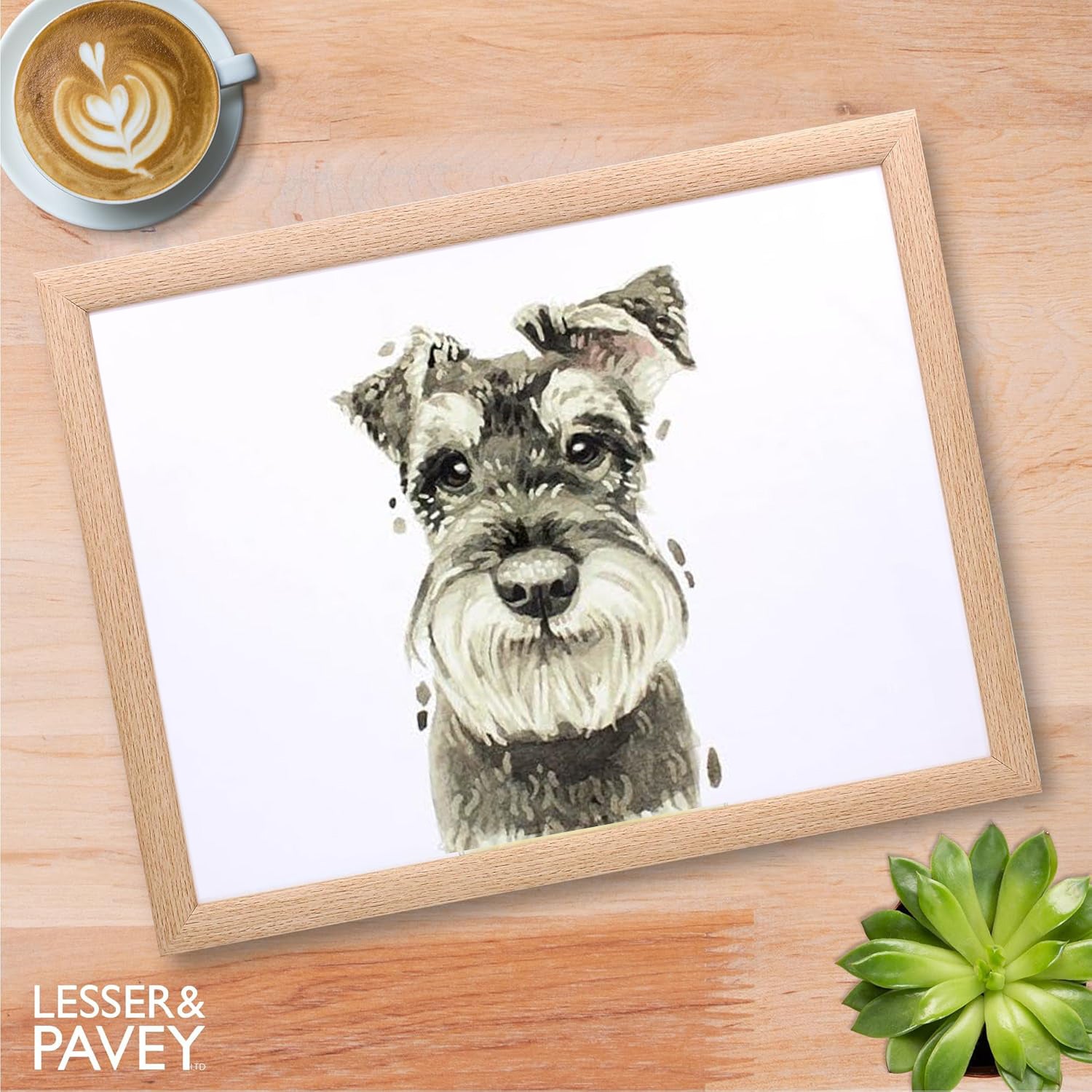 Schnauzer Dog Lap Tray Cushioned Laptop Tray with Padded Beanbag Base | Ideal for TV Dinners or Bed