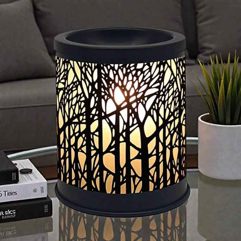 Scented Wax Tart Warmer and Essential Oil Burner Fragrance Diffuser Aroma Lamp Black Forest Silhouette