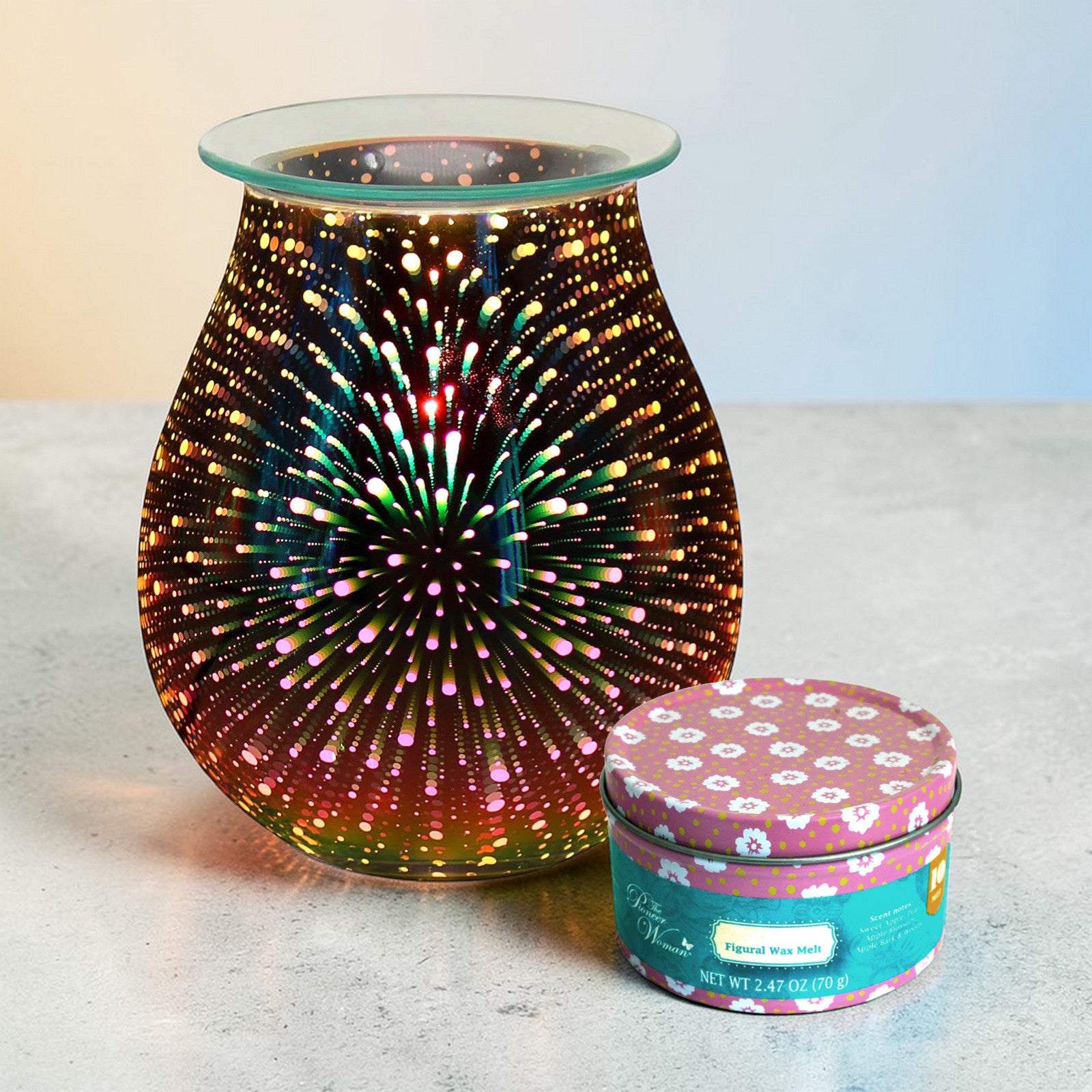 3D Starburst Aroma Fragrance Diffuser Lamp plus Scented Wax Melts | Electric Wax Warmer and Oil Burner