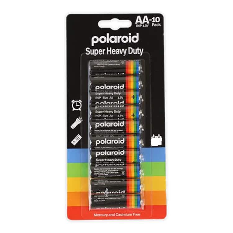 AA Batteries Mercury Free Heavy Duty R03 1.5V - Polaroid (10 pack)