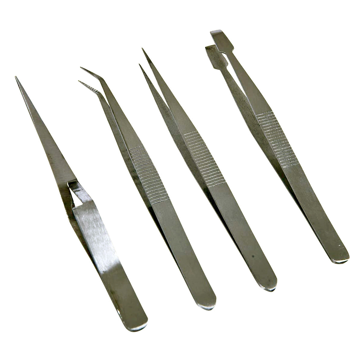 Tweezers Set 4pc Stainless Steel Precision Watch Repair Jewellery Making Tools