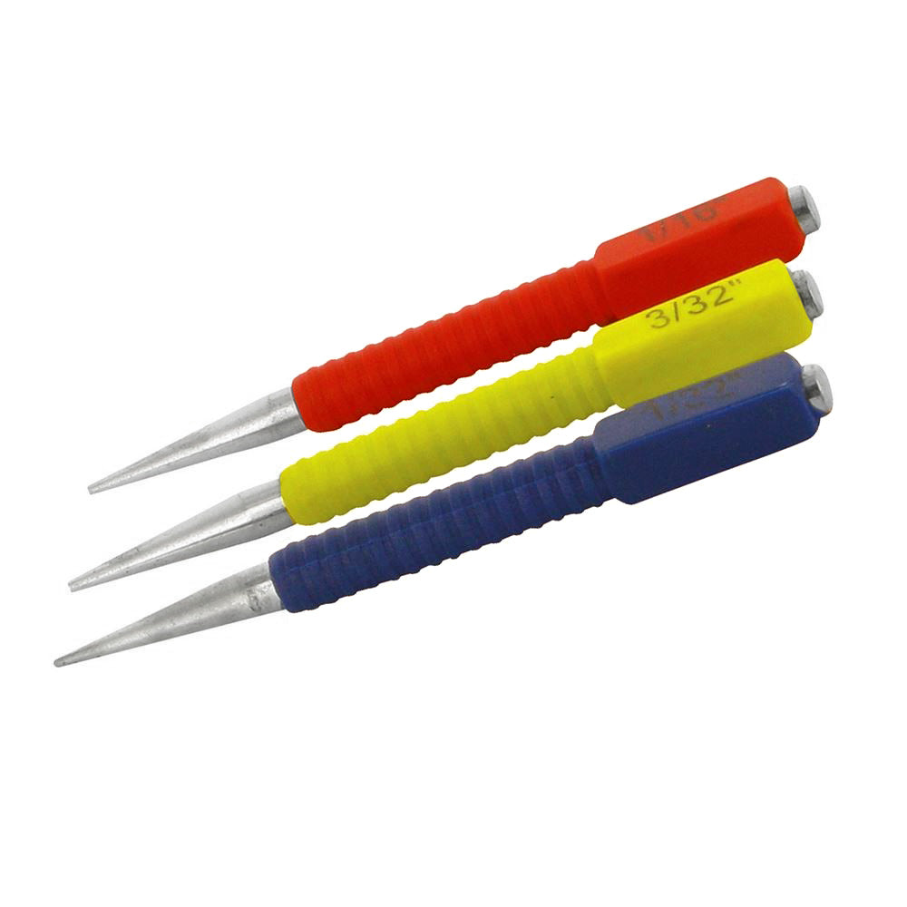 6pc Nail Punch and Centre Punch Set | Centre Point Marking Scribes and Nail Punches | Alloy Steel with Knurled Body