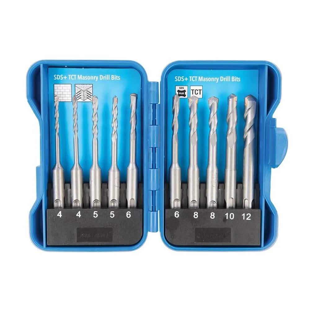 Silverline Drill Bits TCT Masonry Drill Bit Set SDS Plus Silverline 628645 10pce
