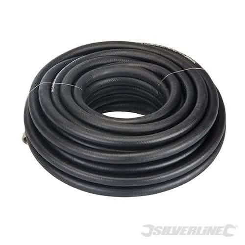 Silverline Rubber Air Hose Line 15 Metre Silverline 427543 1/4 BSP Nut End Fittings