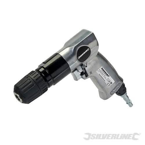 tooltime 10MM AIR DRILL REVERSIBLE - KEYLESS CHUCK + AIR FITTINGS - BSP & NPT