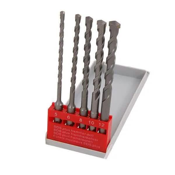 tooltime 5Pc Sds+ Hammer Drill Bit Set 5Mm-12Mm Carbide Tipped Sds Plus Masonry Bits