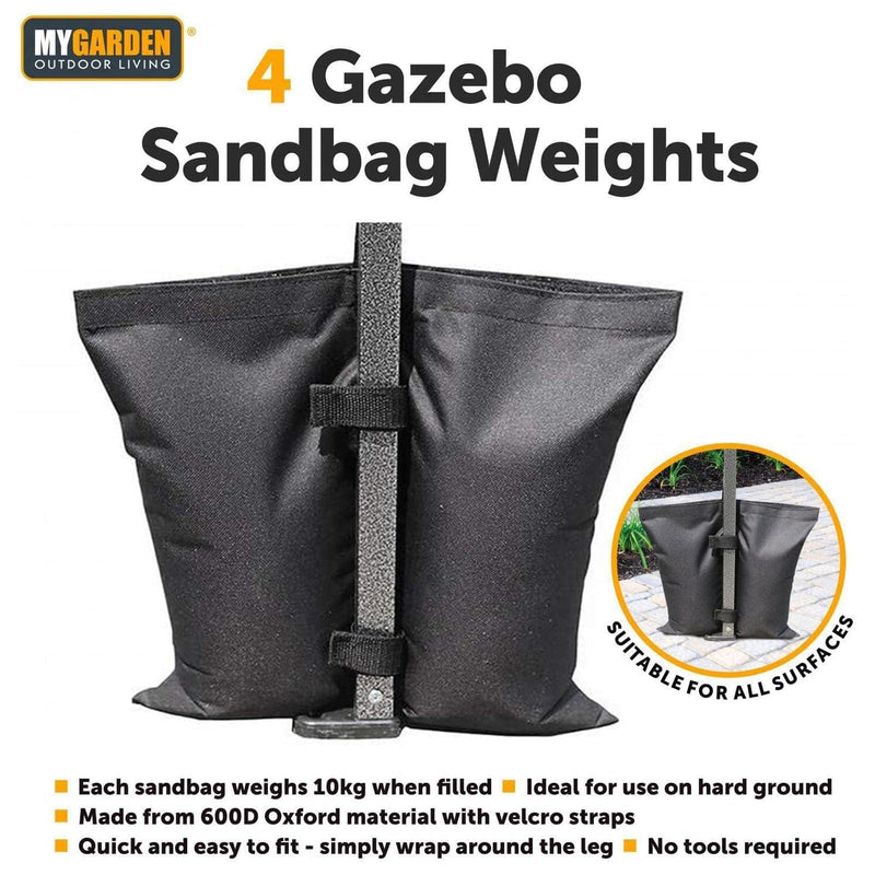 tooltime.co.uk Gazebo Sand Bag Weights Set of 4 Gazebo Sandbag Weight Leg Anchors for Marquees Market Stalls Parasols