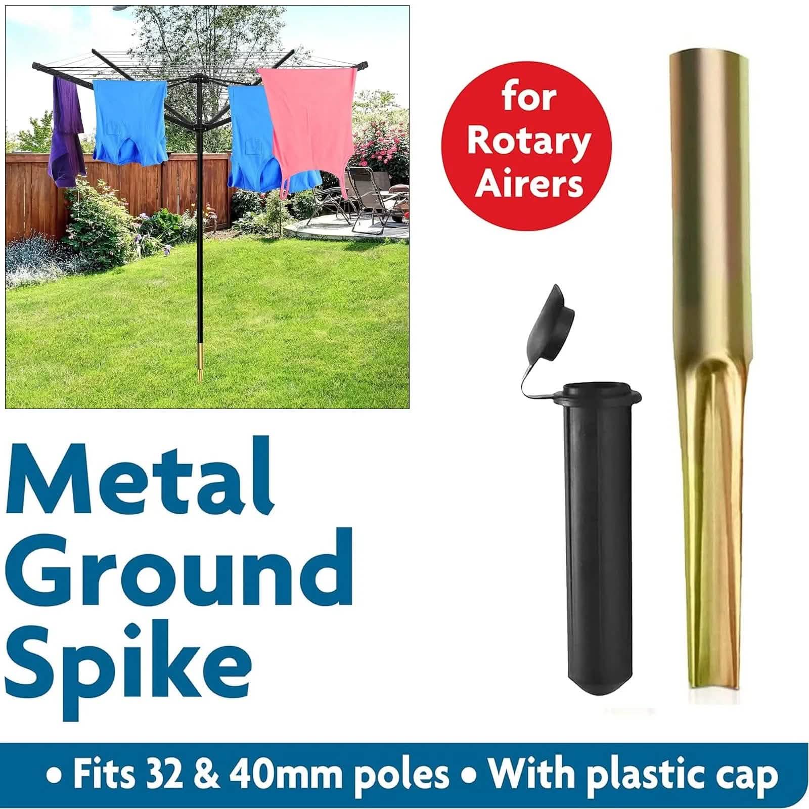 £6.75 Metal Ground Spike for Rotary Airers and Parasols with End Cap