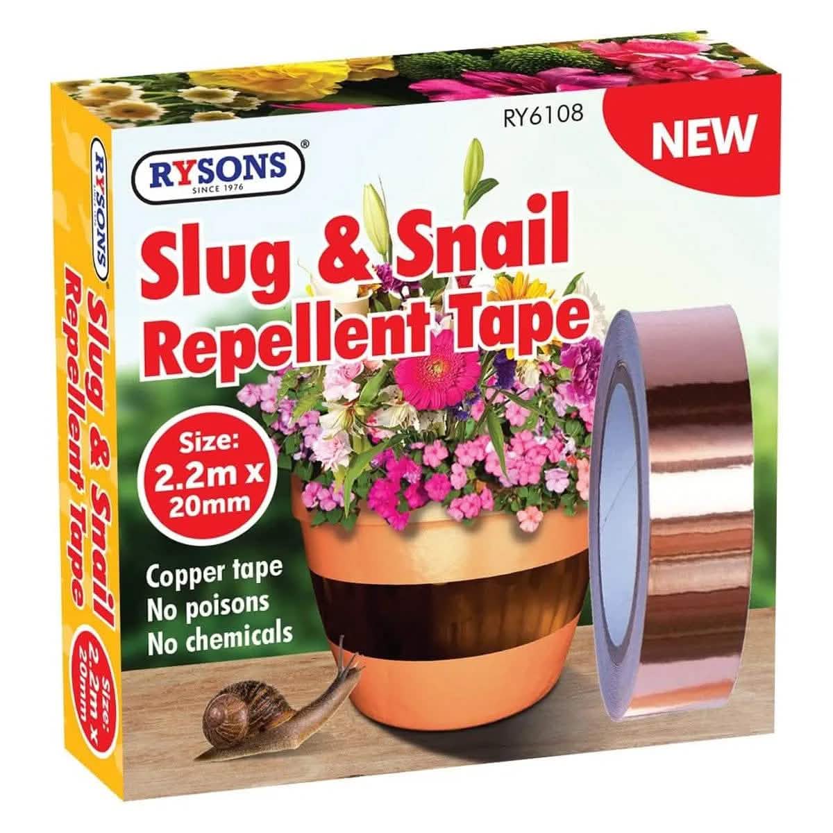 tooltime.co.uk Slug Repellant Tape Slug & Snail Repellent Tape Self Adhesive Copper Tape 20mm Width