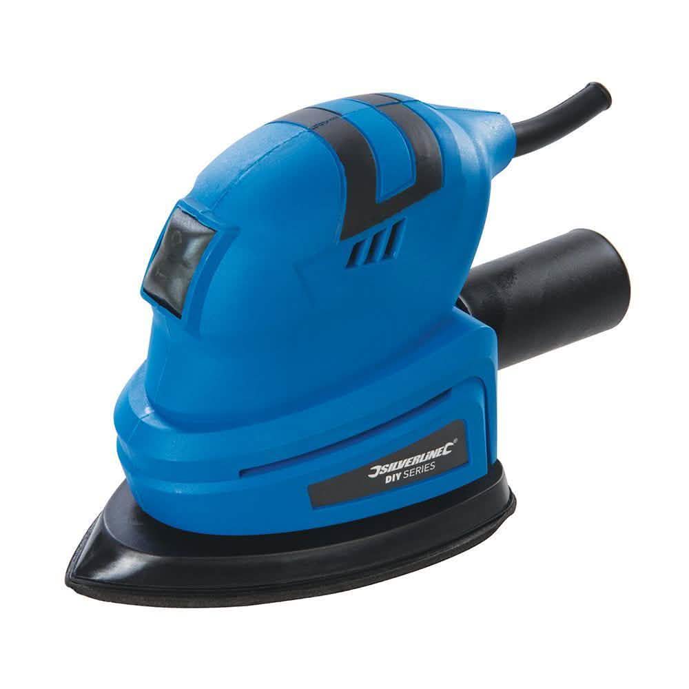 tooltime-E Electric Detail Sander SILVERLINE 130W ELECTRIC PALM DETAIL SANDER +25 SANDING SHEETS - 3 YEAR WARRANTY