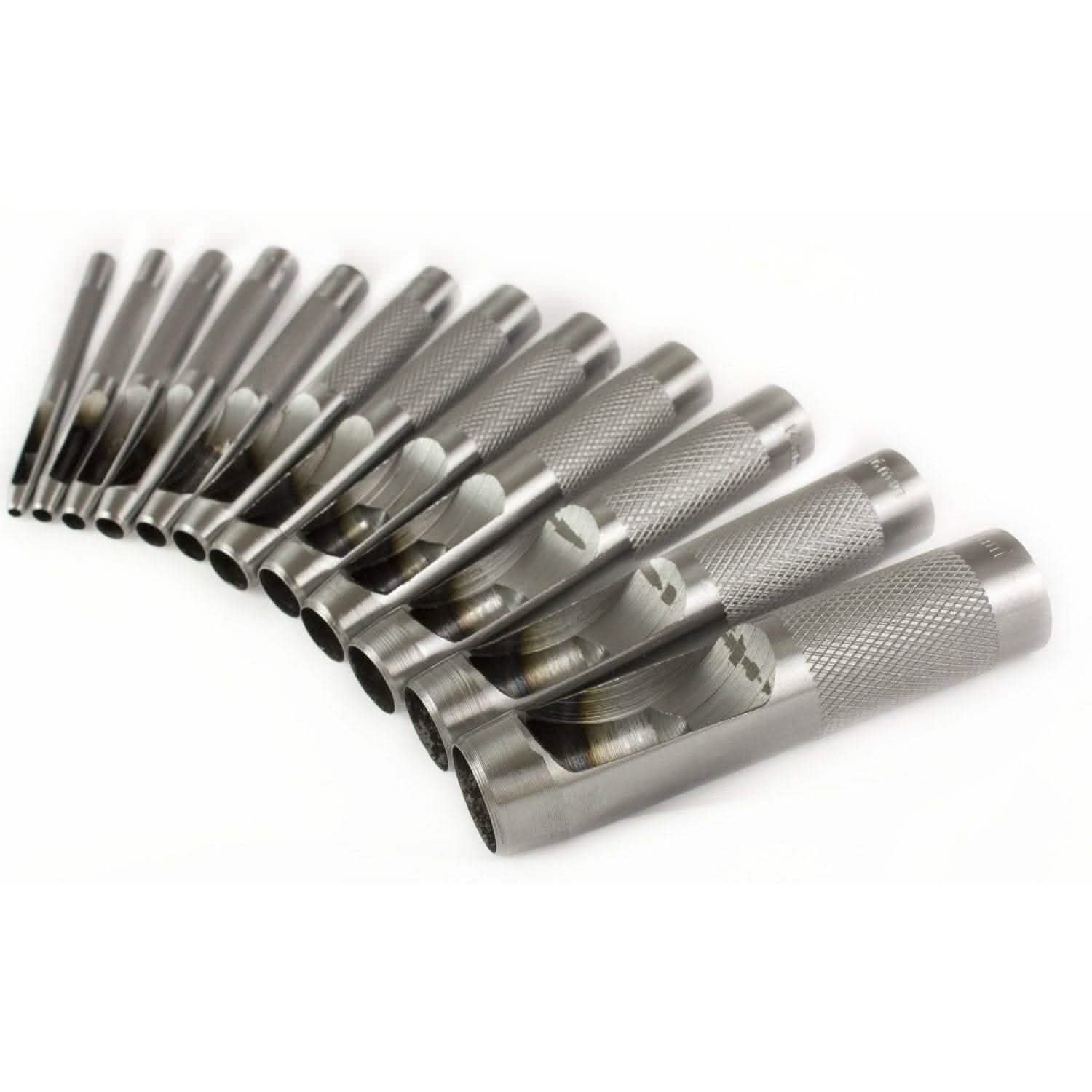 tooltime hole punch 12 Pro Precision Ground Hollow Punch Set 3Mm - 19Mm Round Circle Hole Cutter