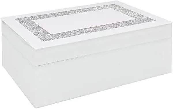 tooltime Jewellery Box White Crystal Jewellery Box 21cm